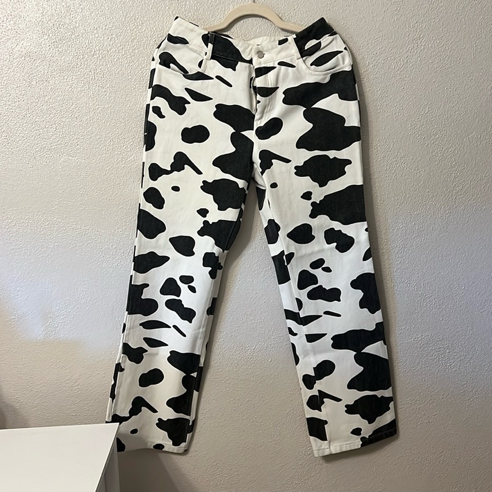 Cow print pants